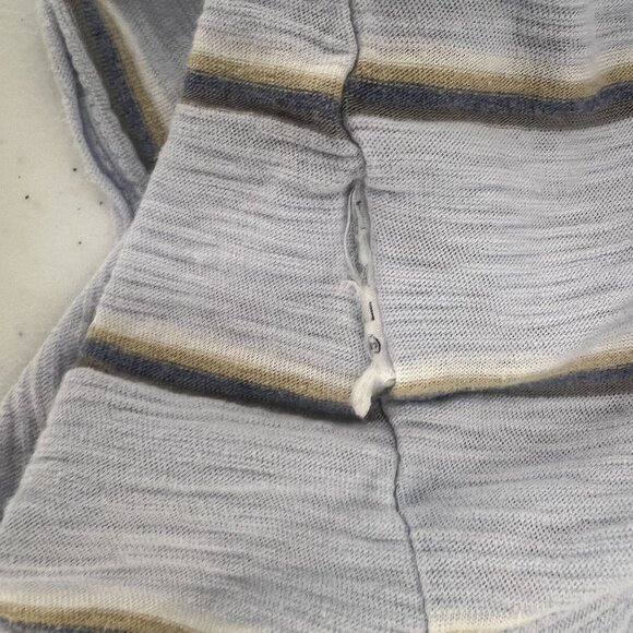 Free People S/P We The Free Stripe Crop Top Raw Seam Puff Sleeve Boho Tee - Picture 7 of 11